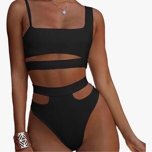 NWOT Sexy Cutout One Shoulder Bikini Swimsuit Set for Women